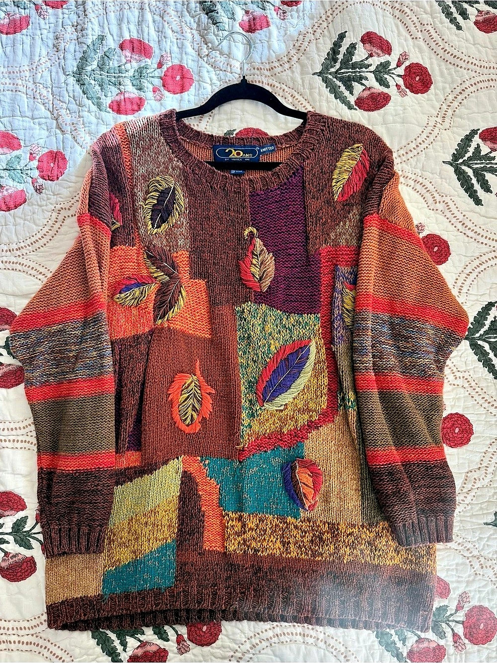 Vintage Leaf Embroidered Sweater